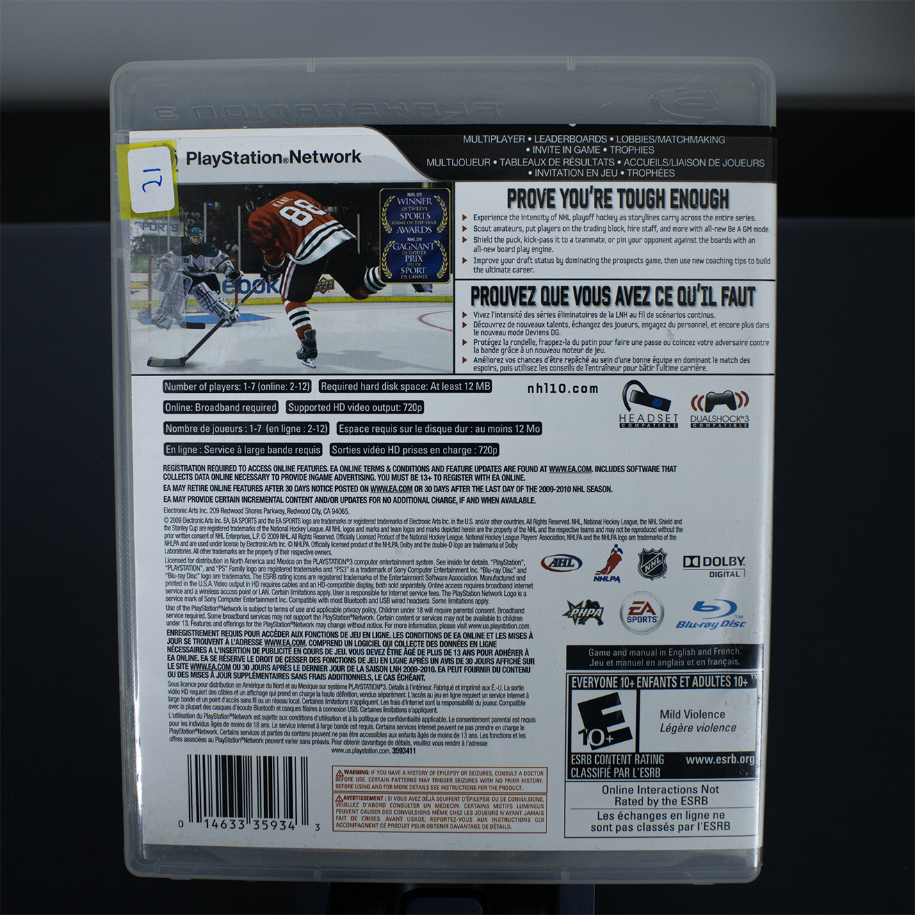 NHL10 - PS3 Game